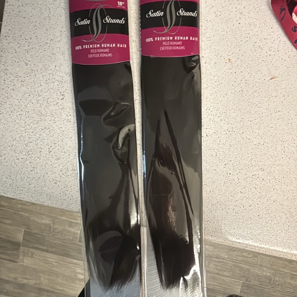 Satin strands 18”human hair  weaving extensions- Rio nights (Natural Black/Dark)